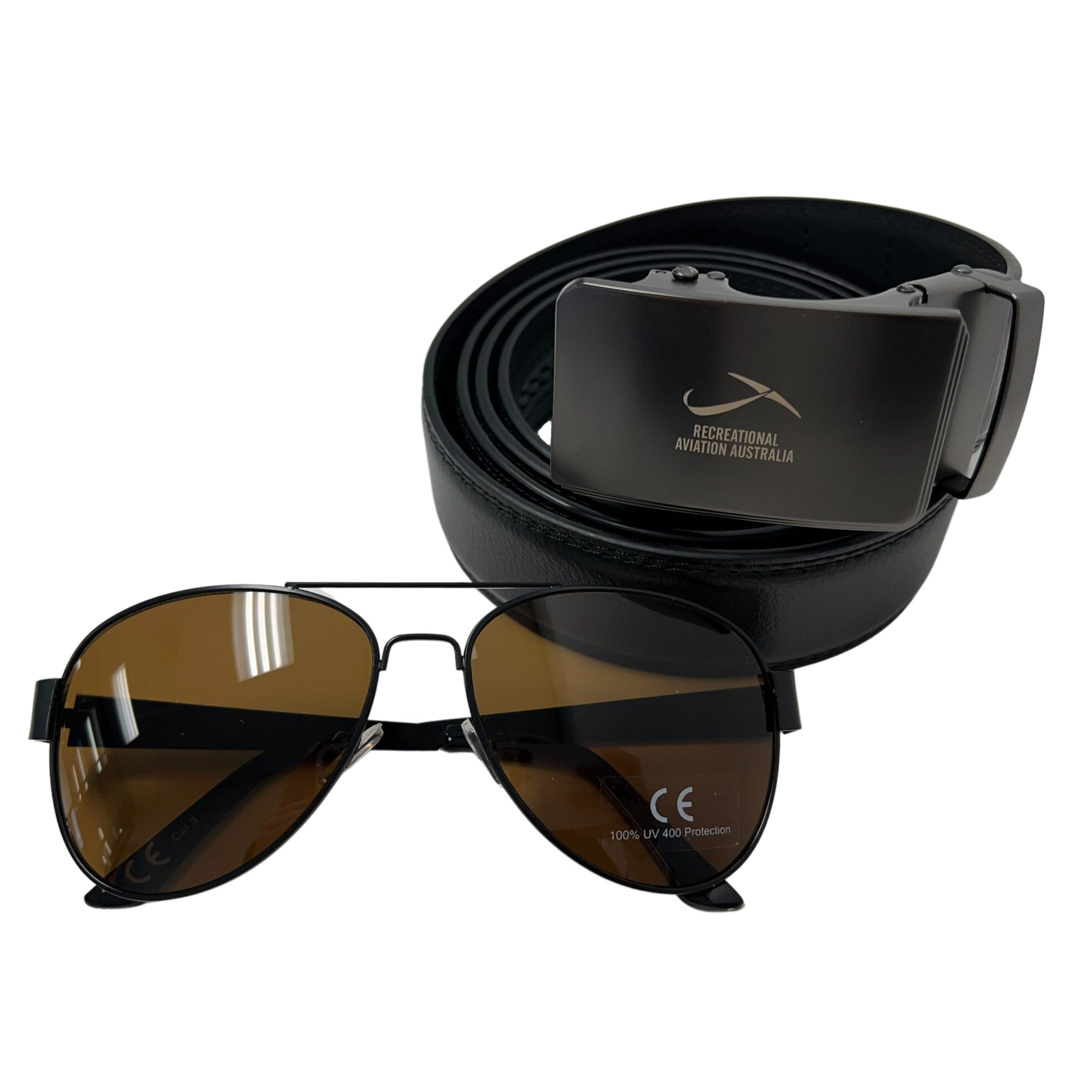 Aviator Sunglasses and Belt Combo